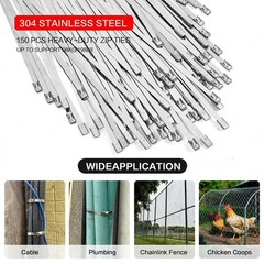 150 PCS Metal Zip Ties & Stainless Steel Cable Tie Gun Heavy Duty Tool Set⭕️