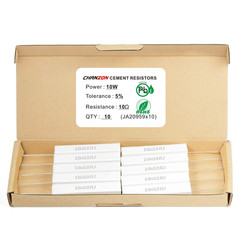 10Pcs 10W Ceramic Cement Resistor 10 O Ohm ±5% Tolerance Wirewound Induction 10