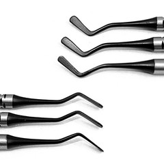 Dental Flat Plastic Set of 3 Composite Filling Instruments Mate Black Tips