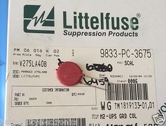 5x V275LA40B LITTELFUSE VARISTOR 453V 6.5KA DISC 20MM