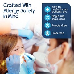 Nitrile-Vinyl Blend Exam Gloves – Disposable, Latex Free, Medical Gloves Mult…