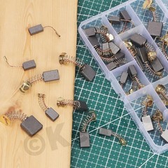 “Electric Motor Carbon Brushes 40pcs Assortment, 10 Sizes Replacement Brush Kit”