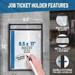 30 Pack Job Ticket Holders 8.5×11 – Work Order Plastic Sleeves for Documents …