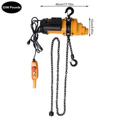 Electric Chain Hoist Single Phase Crane Hoist 2200 lbs Load 13 ft Lifting 1500W
