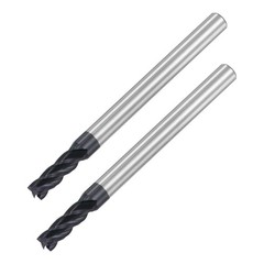 3.5mm Dia 4mm Shank HRC45 Carbide AlTiN Coated 4 Flute Square Nose End Mill 2pcs