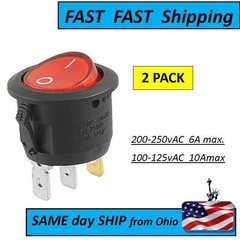 10A max — 100-125V AC red Light ON-OFF SPST Round Button Rocker Switch