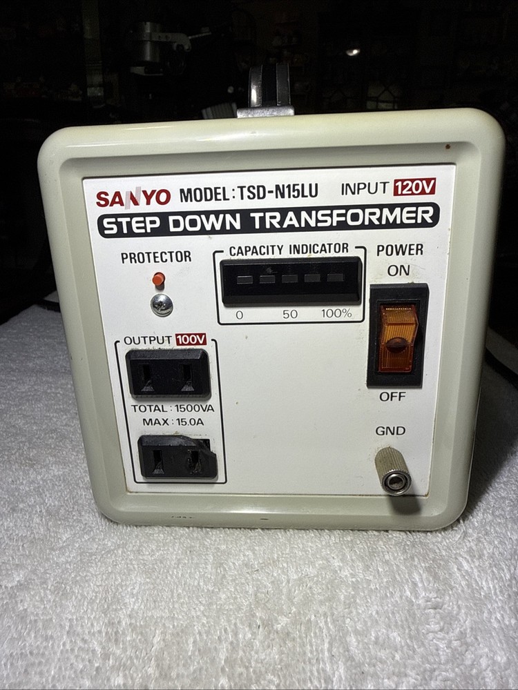 Sanyo TSD-N15LU Step Down Transformer 1500W 120V-100V Voltage Converter 2 OUTLET