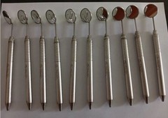 Lot of 10 Pcs Hu-Friedy MH6 Dental Mouth Mirrors Steel Handles Same as Picture