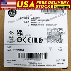 22AD2P3N104 Allen-Bradley 22A-D2P3N104 /A 4 0.75 kW 1 HP AC Drive US Free Tax