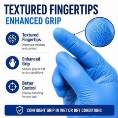 Blue Nitrile Gloves 3.5 Mil Powder Free Latex Free Exam Gloves 1000 Count