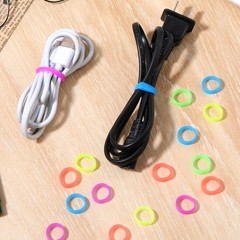 200 Pieces 0.5 Inch Small Elastic Silicone Rubber Bands Black Multicolor