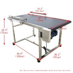 59″ Flat Belt Conveyor 31.4″ Wide Conveyor Machine load-bearing 55lbs Speed 18m