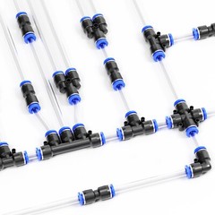 10x Tube OD 4mm 5/32 Tee Union Pneumatic Push In Connector Air Fitting Couplings