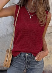 Kirundo Crochet Tops For Women 2026 Spring Summer Sleeveless Sweater Vest Tank