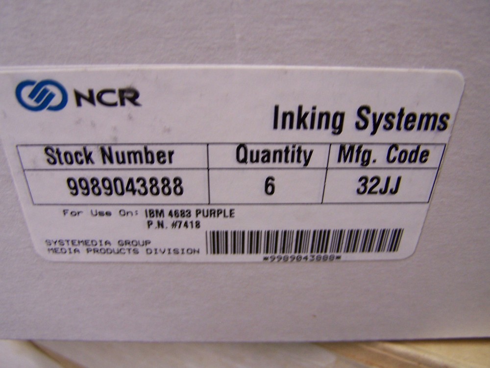6 – NCR Inking systems Cassette Ink Ribbon 9989043888 For 4683 Purple PN # 7418
