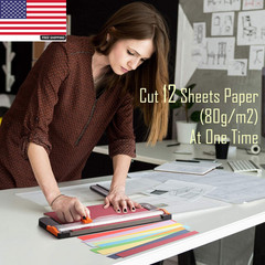 A4 Paper Cutter 12 Inch Titanium Blade Guillotine Trimmer with Automatic Safety