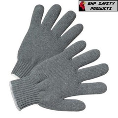 12 PAIR 1 DOZEN GRAY STRING KNIT POLY COTTON WORK GLOVES PAIRS GREY (SM-L)