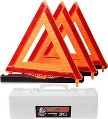 CARTMAN 3 Pack Warning Triangle DOT Approved HEAVY DUTY