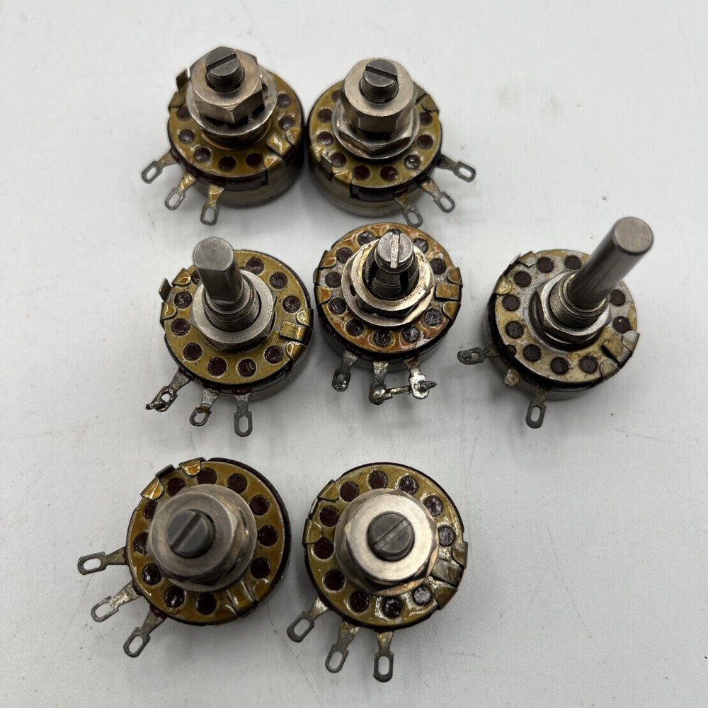 7 Vintage AB Allen Bradley Potentiometer Lot Various Values