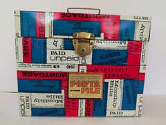 Vintage Porta File Personal Vertical File Box 1970s Red White Blue Ballonoff