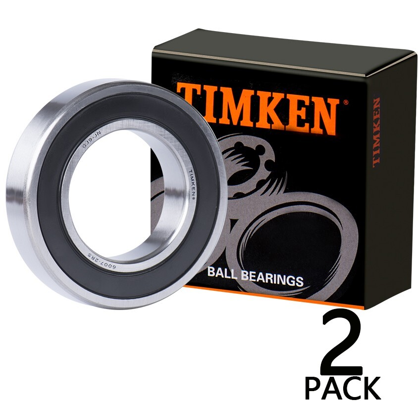 2PACK TIMKEN 6007-2RS 35X62X14MM Double Rubber Seal Ball Bearings
