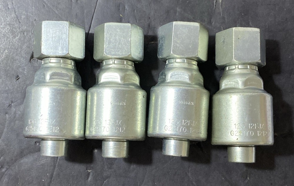 Gates G25170-1212 12G-12FJX Lot Of 4 Hydraulic Mega-Crimp Coupling