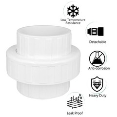 3 PVC Union Coupling Pipe Fitting Schedule 40 Slip Union White 1 Pack
