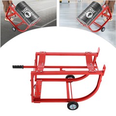Drum Cradle With 4 Wheels, 55Gal Drum Cradle, 600lbs ,Red for Workshop&Factory