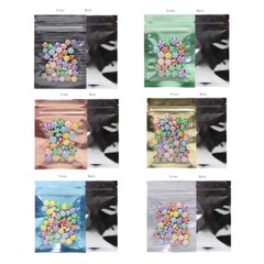 Multi-Size Glossy Clear Front Colorful Inside Silver Back Foil Zip Lock Bag M25