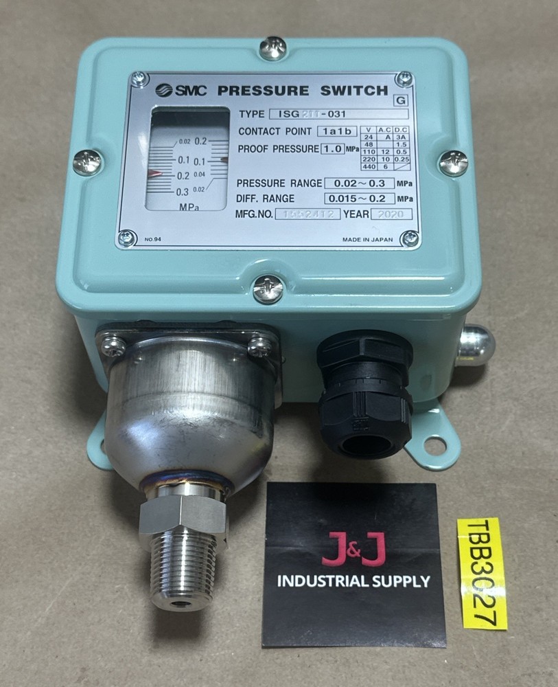 NEW NO BOX- SMC Pressure Switch ISG211-031 0.02~0.3MPa Press Range, 1.0MPa Proof