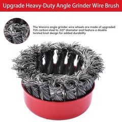 12 Pack 4.5″ Heavy Duty Wire Wheel Brushes for Angle Grinder, Rust Removal & Pol
