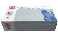 Synguard Nitrile Exam Gloves Powder-Free Blue large 1 Box of 100