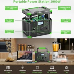 1000W Power Station Portable 999Wh Generator for Solar Outdoor Trips Camping NEW