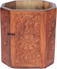 IBLAY Desk Supplies Organizer Mesh Pen Cups/Pencil Holder Wood Unique Design …