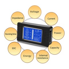DC Battery Monitor Meter 200A 0-200V LCD Display Voltage Amp for Car RV Solar