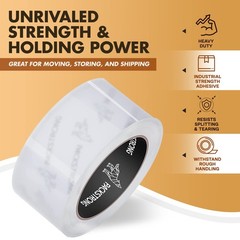 Industrial Grade Clear Packing Tape 6 Rolls 110 Yards Per Roll 2″ Wide X 2.7 Mil