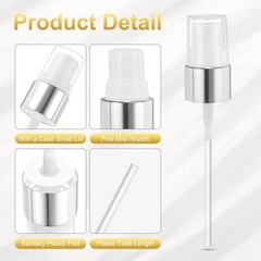 uxcell 6 Pcs Silver White Spray Top, 18/410 Fine Mist 18/410,