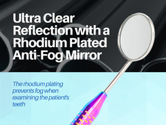 Dental Mirror Set of 5 Chrome Plated Thick Handle Tools (Multicolor) by ARTMAN
