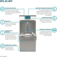 Elkay LZS8WSLP Enhanced Bottle Filler Single ADA Cooler Refrigerated Light Gray
