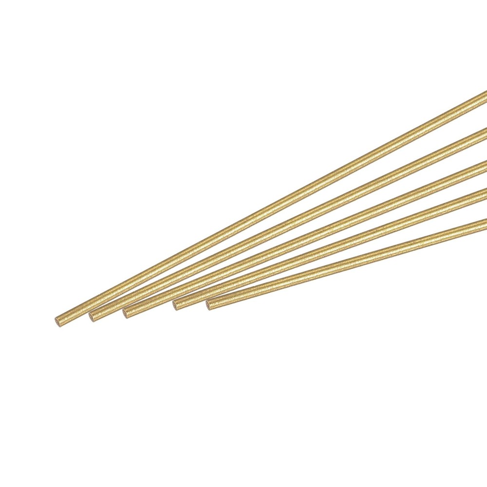 1mm Diameter 300mm Length Brass Solid Round Rod for DIY Craft 10Pcs