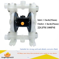22GPM Air-Operated Double Diaphragm Pump 1-Inch Inlet/Outlet Max 100PSI
