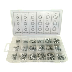 720pc ASSORTMENT SPRING LOCK EXTERNAL & INTERNAL TOOTH LOCK WASHER SET 18 SIZES