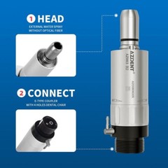 AZDENT Dental 1:1 Direct Drive Low Speed Air Motor Turbine Handpiece 2 Holes
