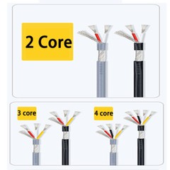 Core 2/3/4 Shielded Wire 22/24/26/28 AWG Winding Audio Cable UL 2547 Black Gray