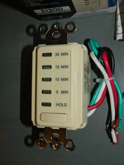 Intermatic EI200 Electric Timer 5-30 min Ivory 15A 120VAC Light/Fan Auto Switch