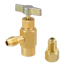 ZIMISI R1234YF SelfSealing Can Tap Depressor, 1/4″ SAE 1/2″ LH Thread Valve B…