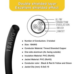 Zhong Hua Jiang 18Awg 18/3 3 Core Shielded Wire Cnc Wire 100Ft Ul2464 Tinned