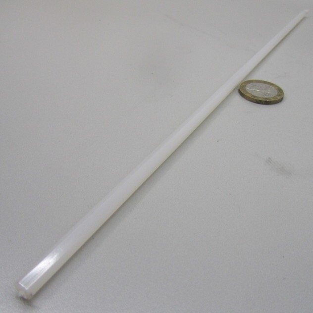 Nylon 6/6 Natural Tint Hex Rod 3/16″ (.188″) Hex x 12″ Length