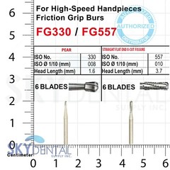 Carbide Burs FG557 or FG330 Bur FG 557 or 330 Beavers Kerr for High Speed Hand-P