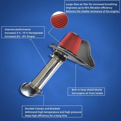 Cold Air Tube with Filters Replacement For Dodge Challenger 08 09 10
